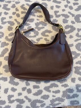Coach Dark Brown Leather Shoulder Hobo